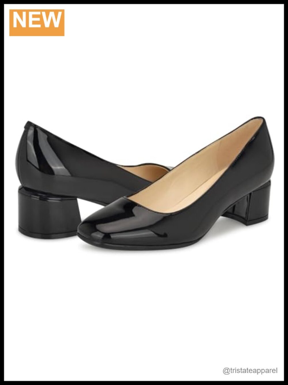 Nine West Geona Block Heel Pump Square Toe Slip-On Business Casual